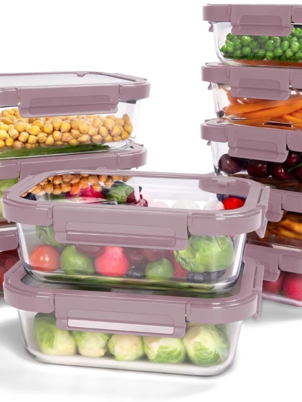BOROHOUSE 10Pack Glass Food Storage Containers with Tempered Lids – Borosilic...